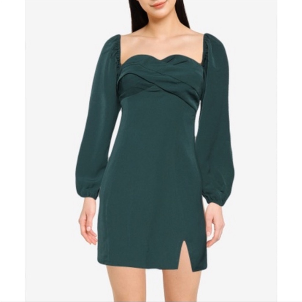 Abercrombie & Fitch Dark Teal Long-Sleeve Mini Dress